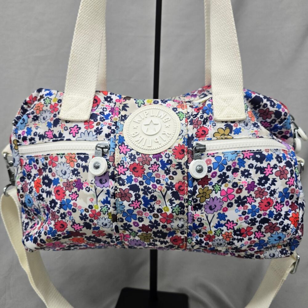 Kipling Make Happy Floral Satchel Crossbody Bag Multicolor HB6992-902